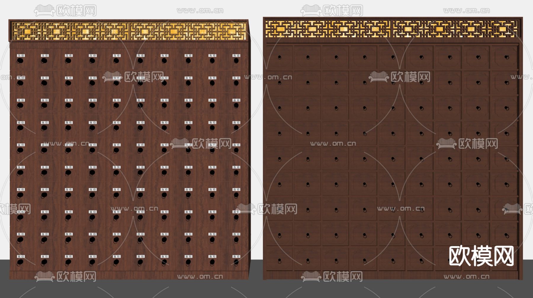 中药柜 中药馆 中医柜su模型下载（渲染图1）