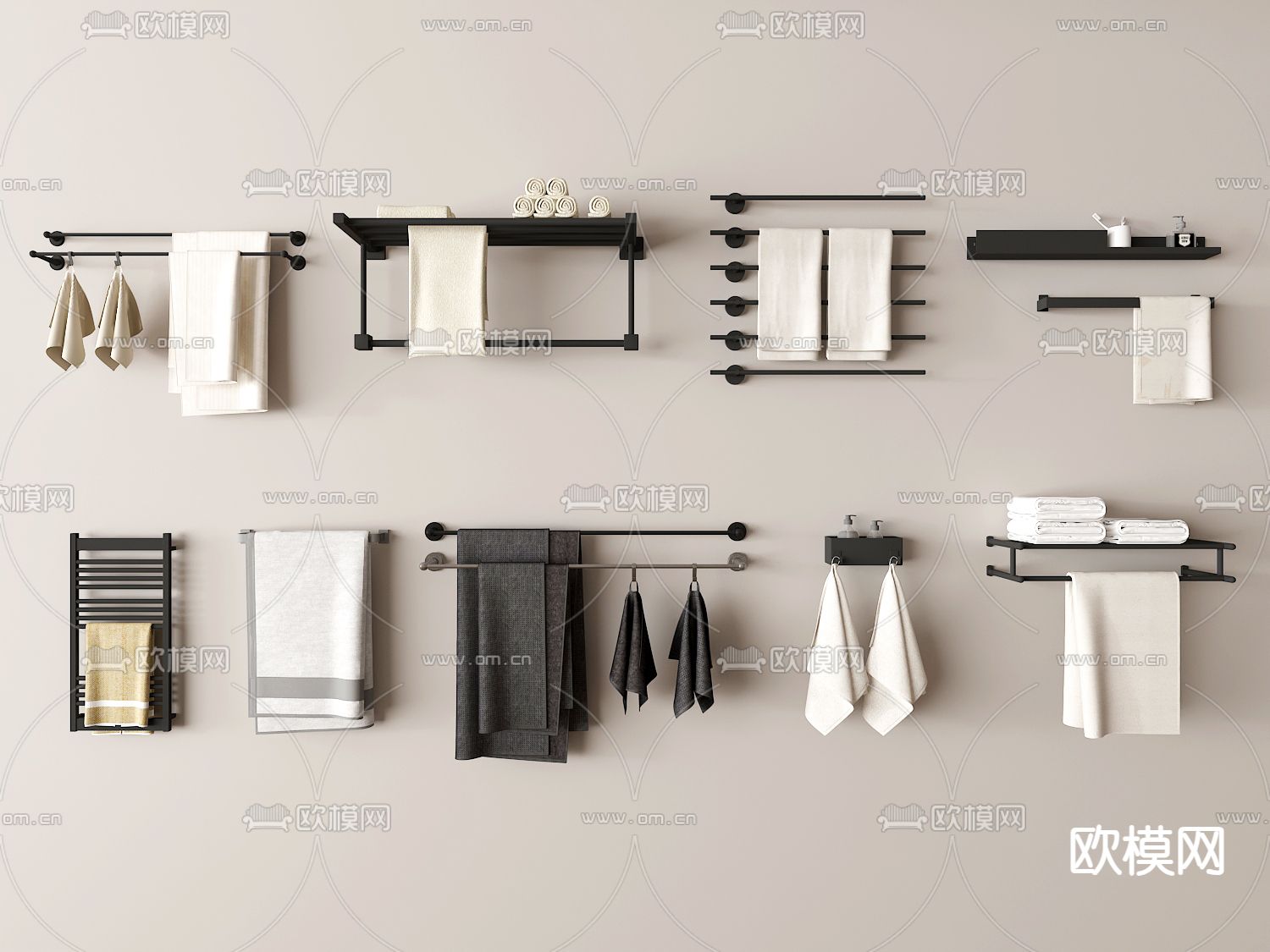 现代毛巾架3d模型下载