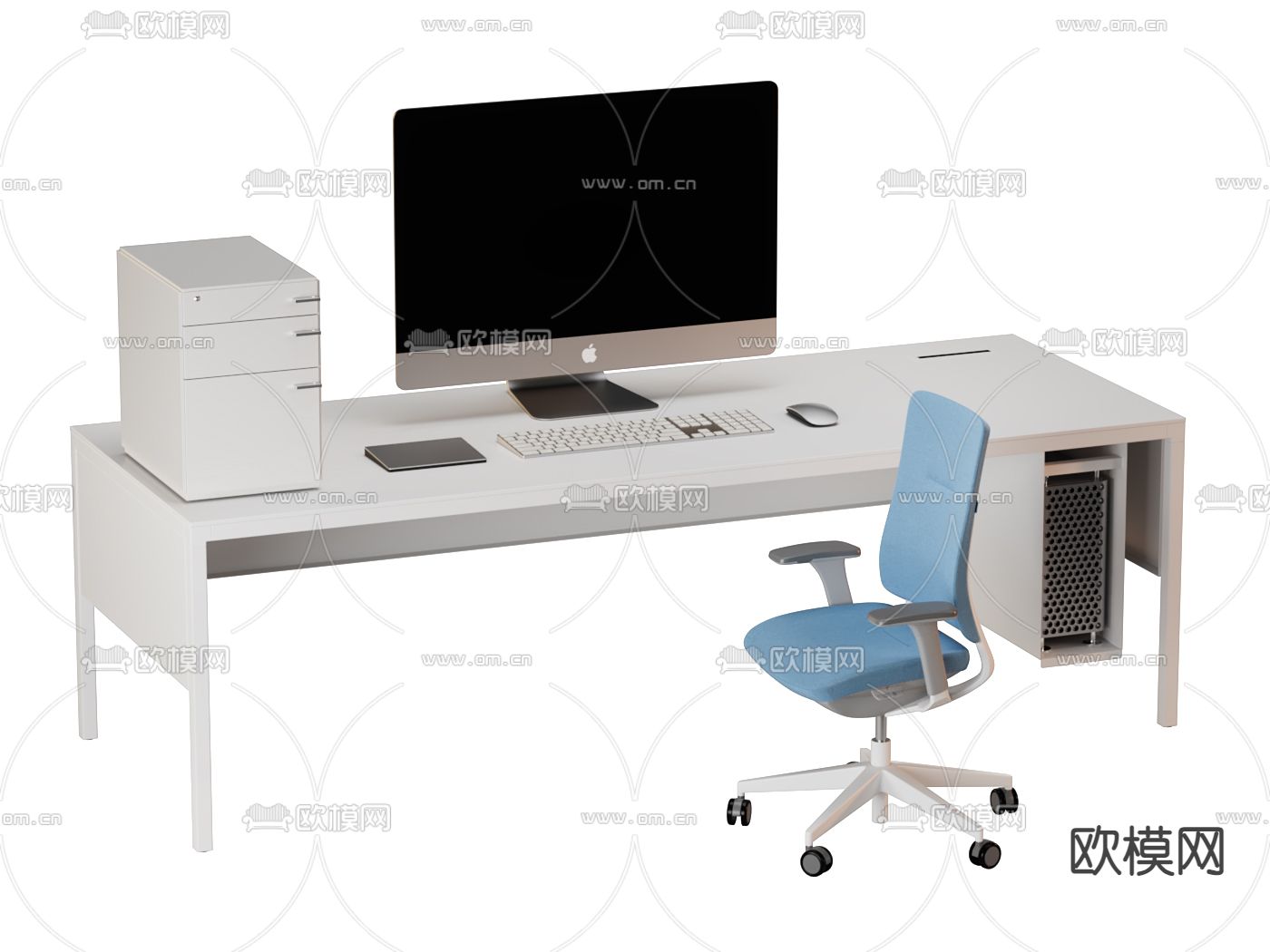 现代办公桌 书桌 电脑桌3d模型下载