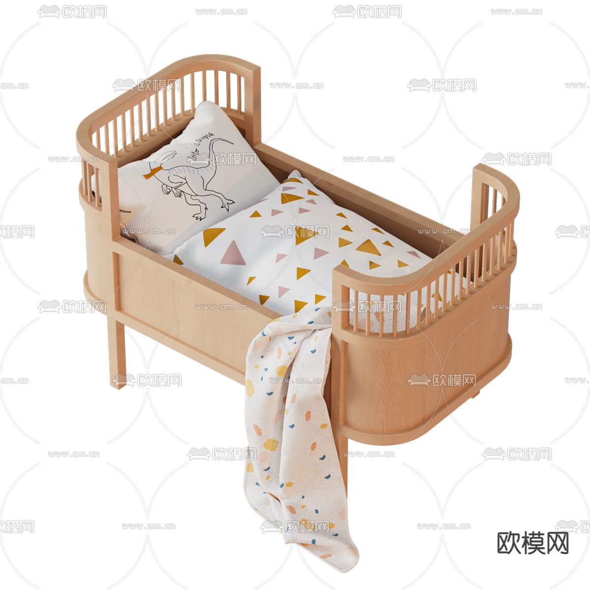 现代婴儿床3d模型下载
