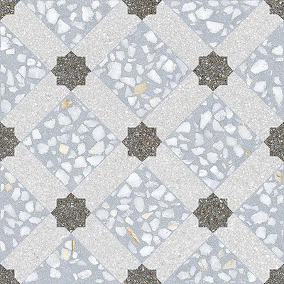  灰色拼花水磨石贴图 