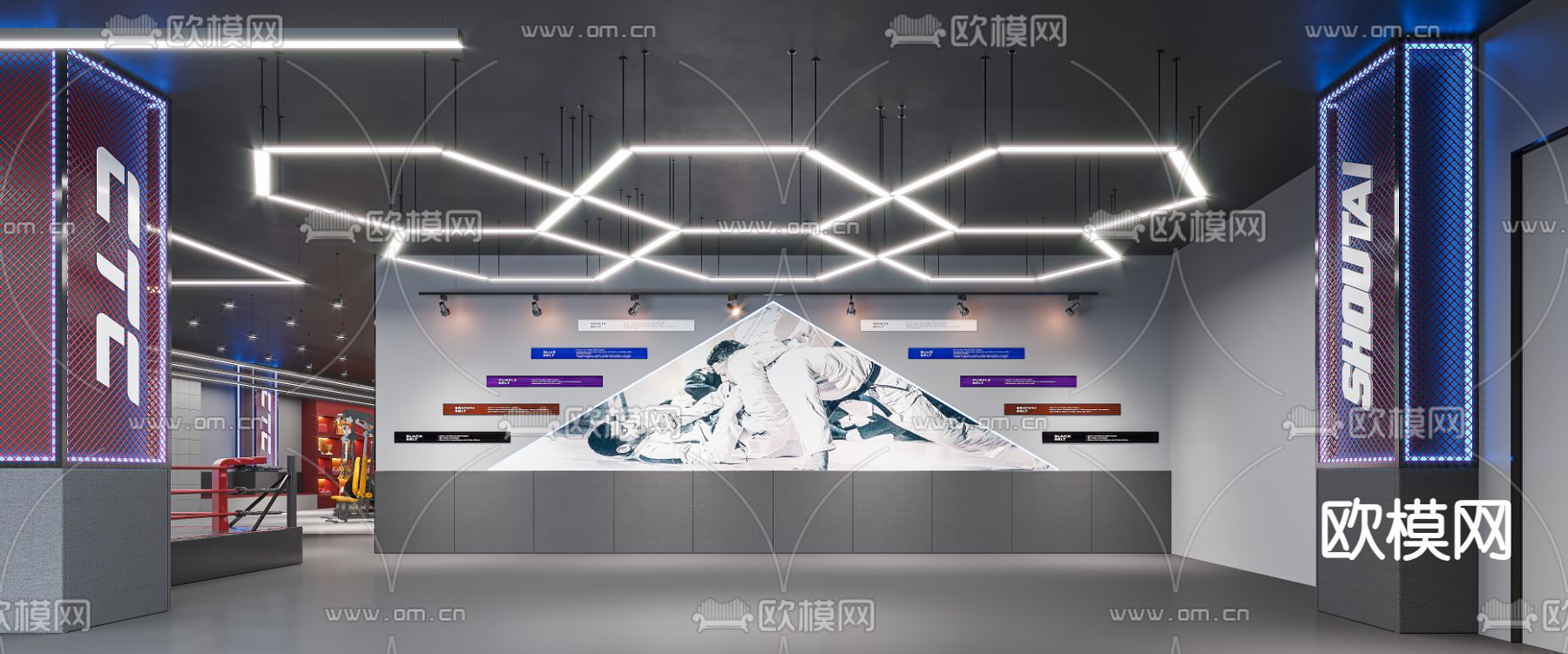 现代格斗馆 健身房3d模型下载（渲染图7）