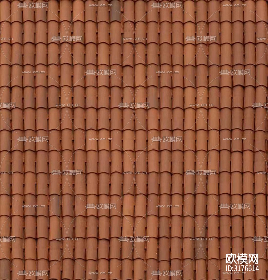 红色陶土瓦顶贴图下载