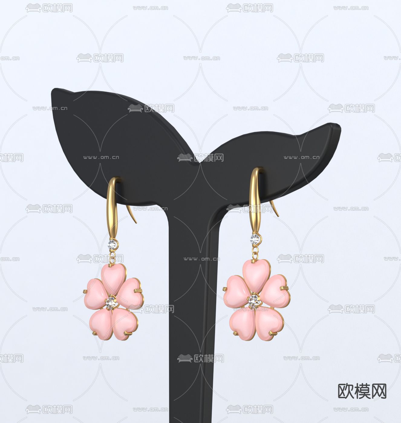 时尚耳钉 耳环 珠宝饰品3d模型下载（渲染图1）