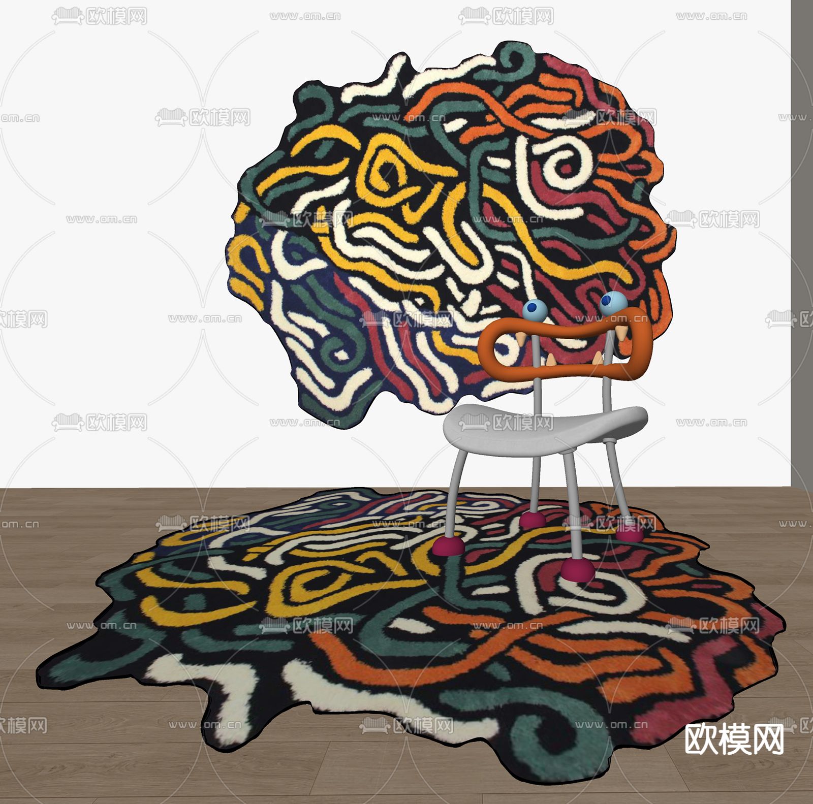 孟菲斯地毯su模型下载（渲染图1）