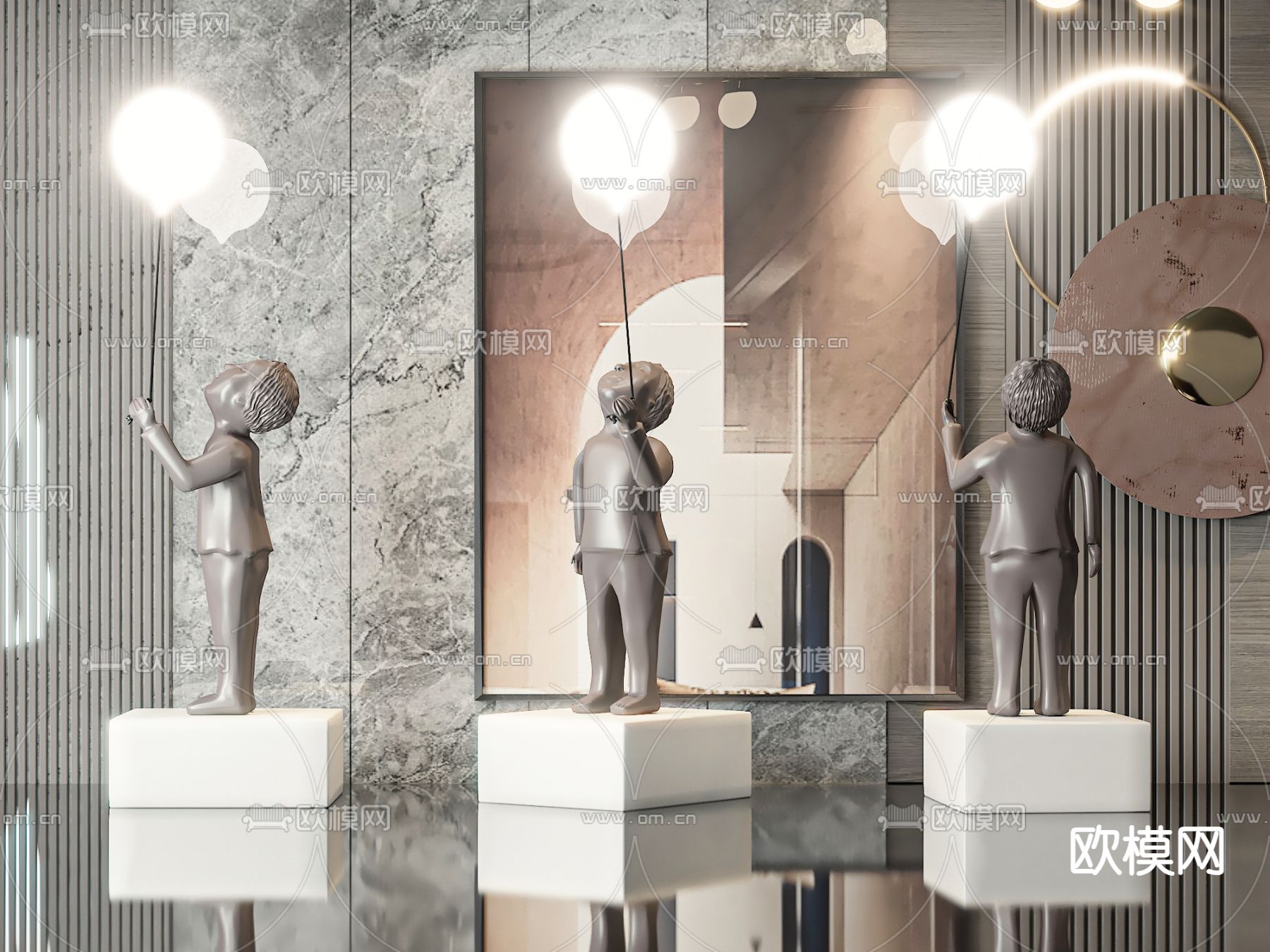 人体雕塑 人偶摆件3d模型下载