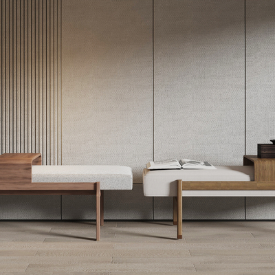  新中式床尾凳 脚踏su模型 