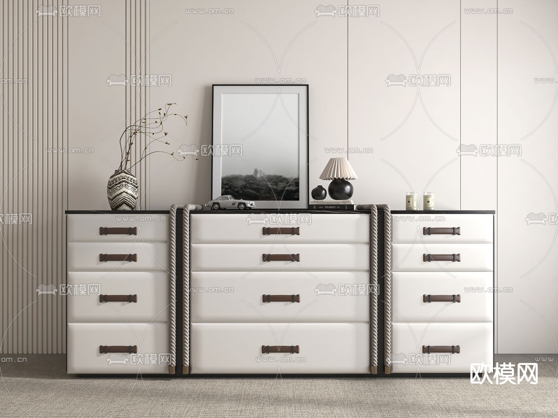 现代斗柜 抽屉柜3d模型下载