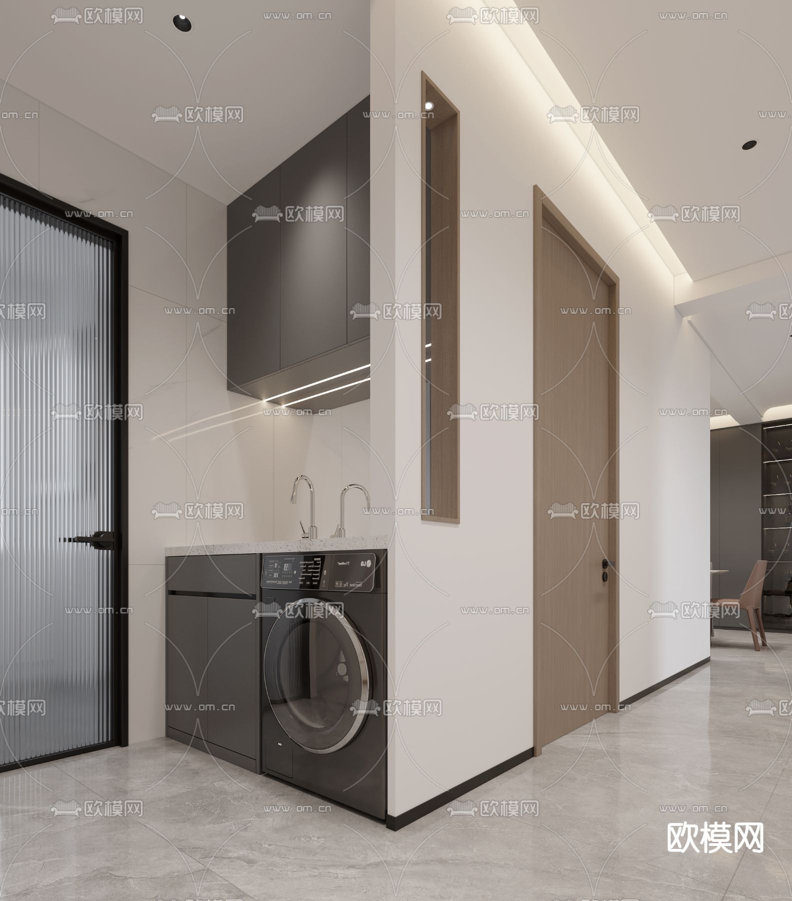 现代洗手台 洗手盆 干区3d模型下载