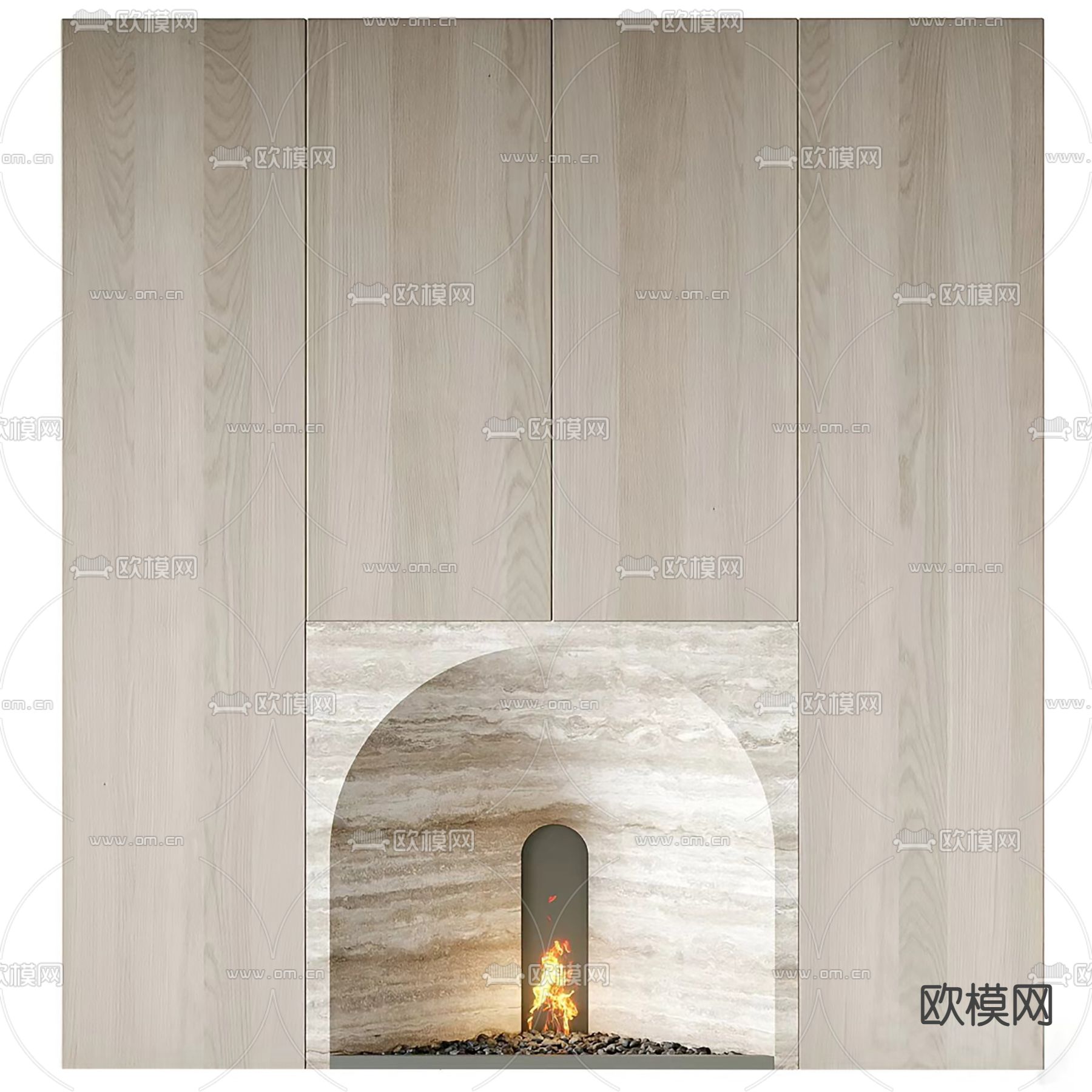 壁炉3d模型下载（渲染图2）