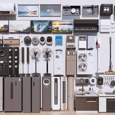  冰箱 灶台 电视机 空调su模型 