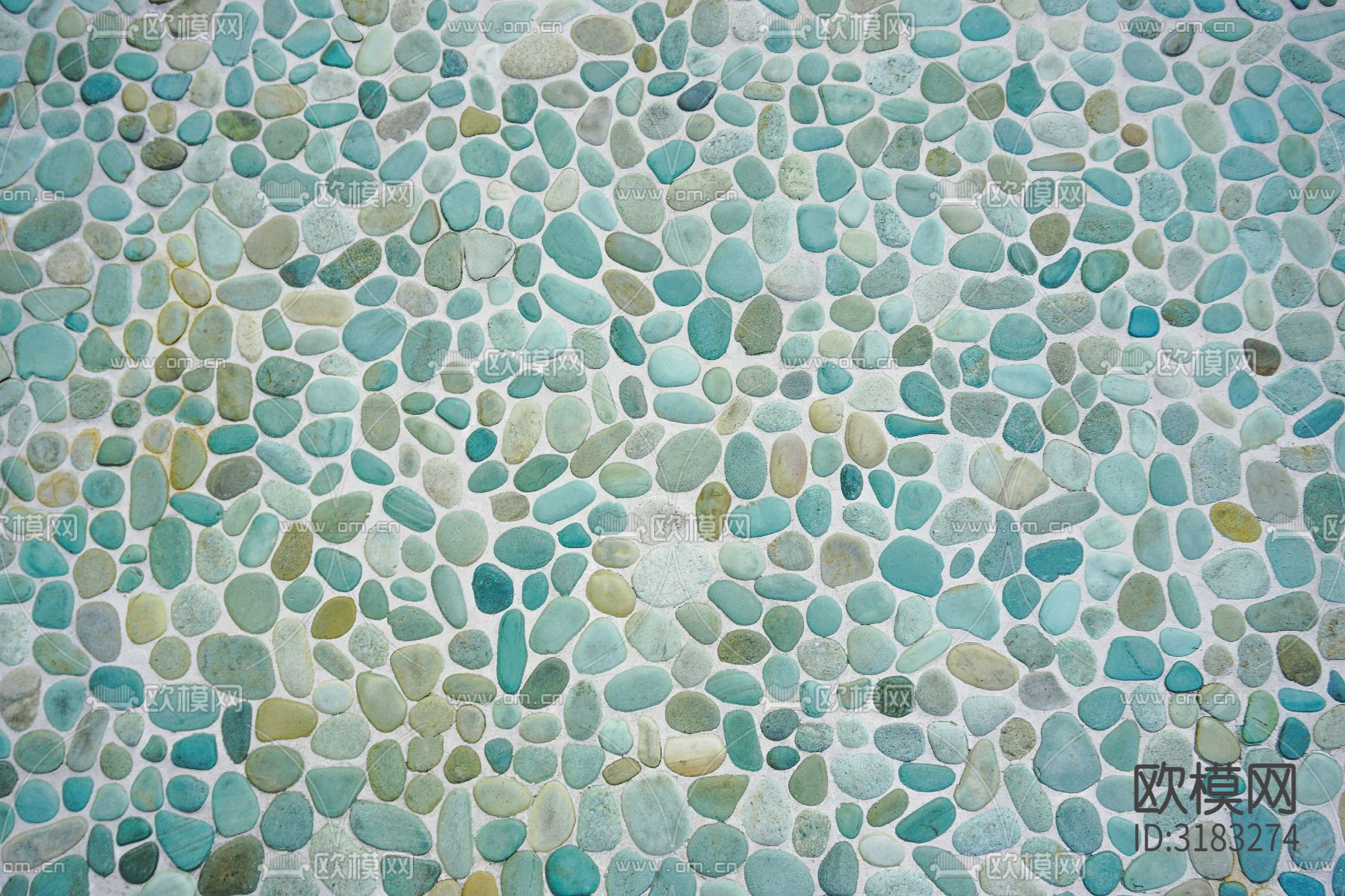 蓝色马赛克卵石贴图下载