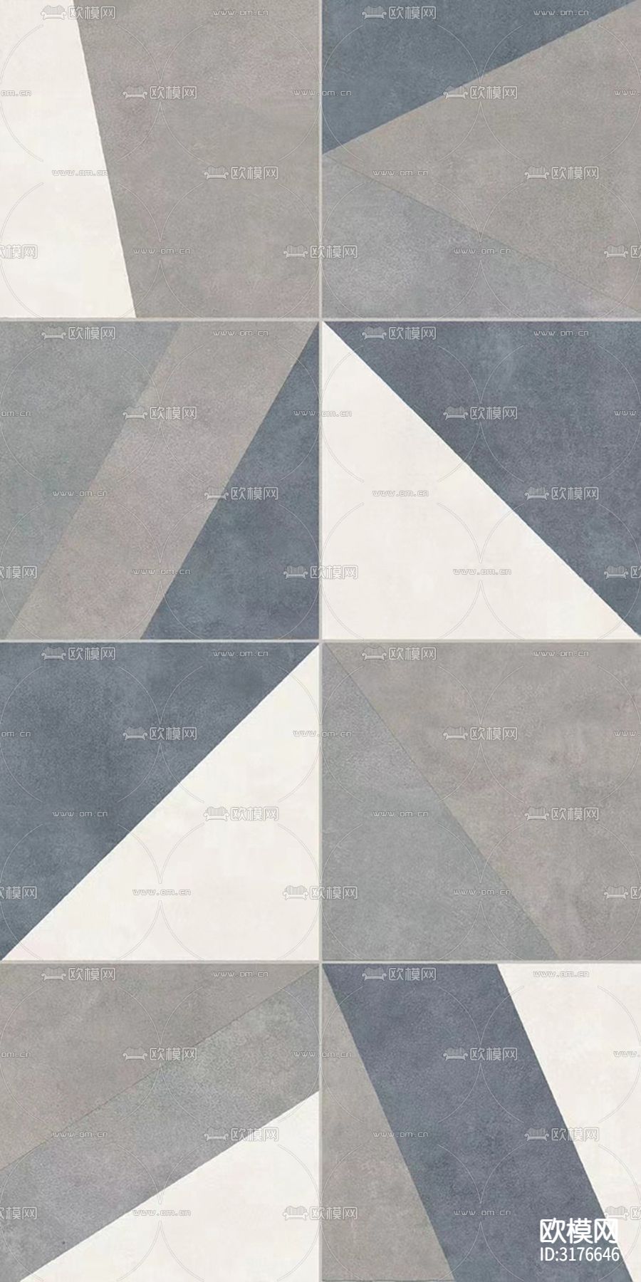 灰色现代简约花砖贴图下载