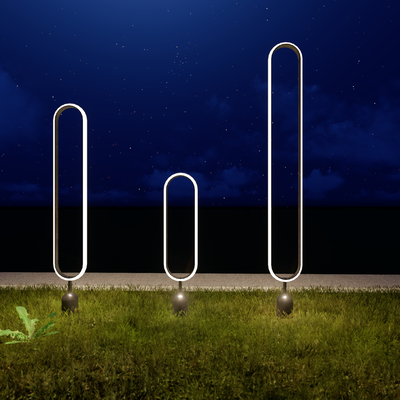  现代庭院灯su模型 