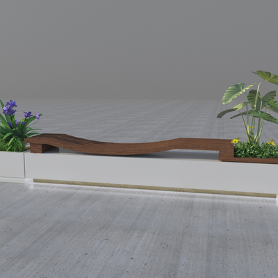  户外景观座椅 公共座椅su模型 