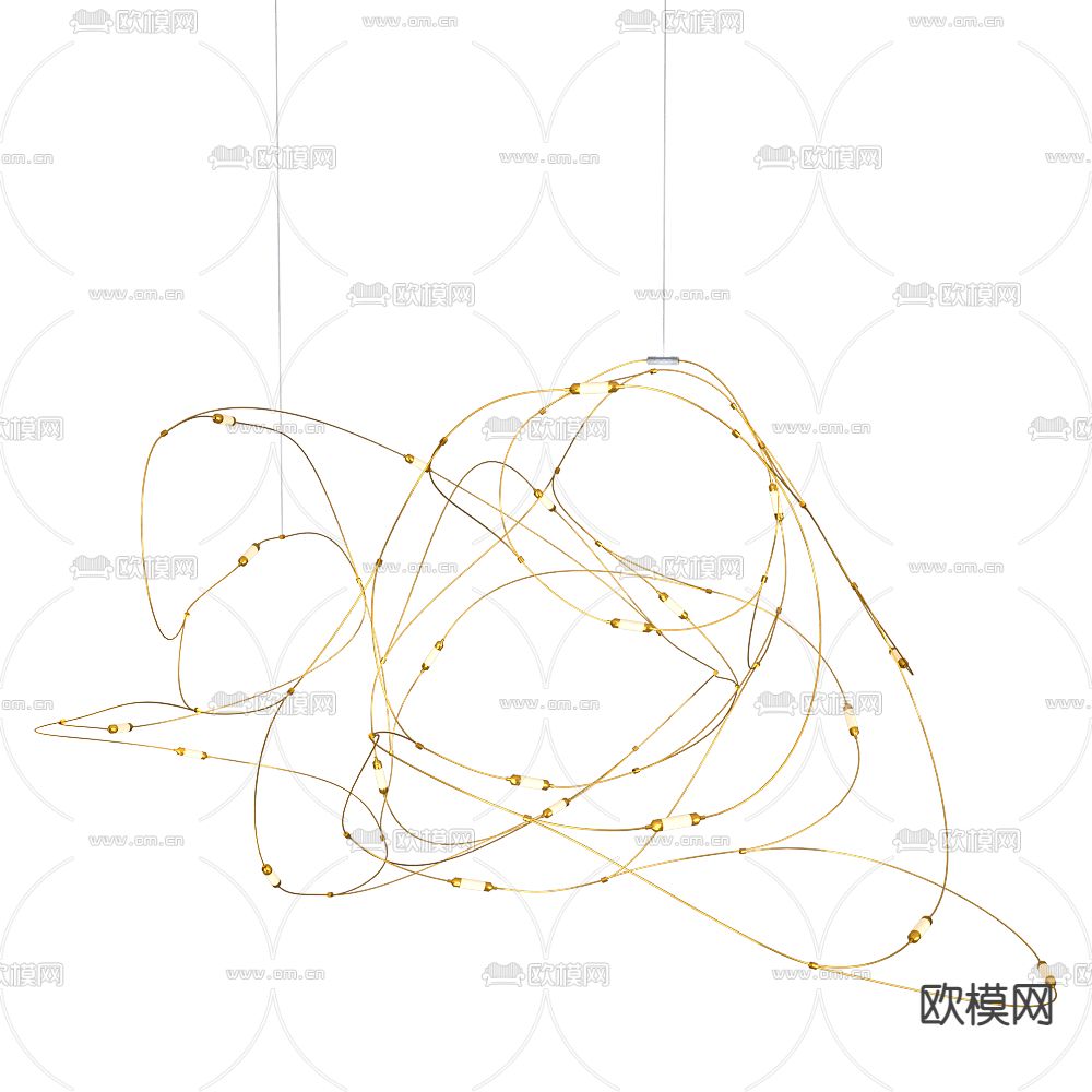 Moooi 轻奢吊灯 线条吊灯3d模型下载