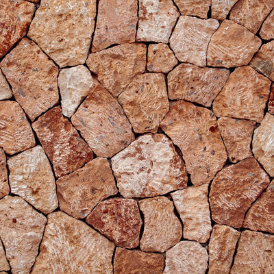  红色乡村毛石挡墙贴图 