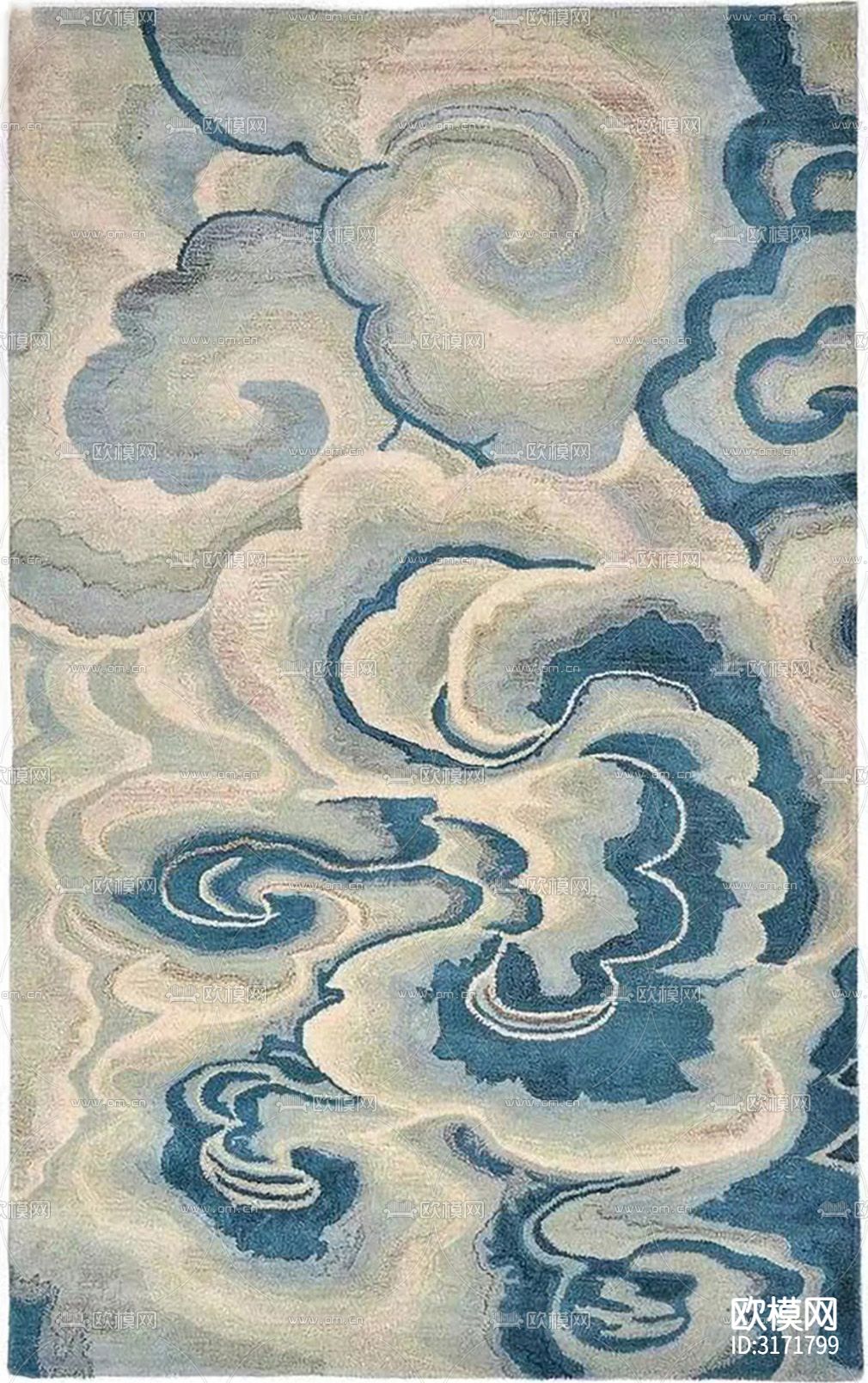 灰色新中式地毯贴图下载