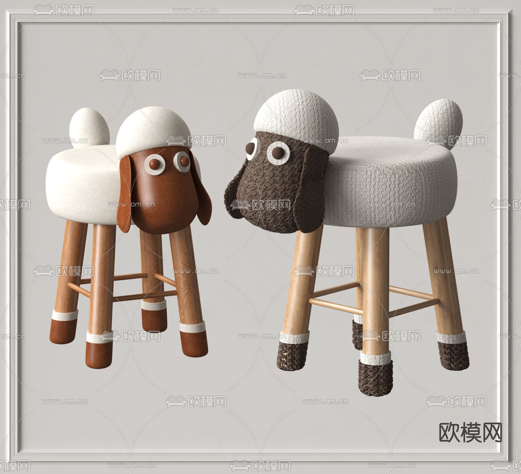 儿童凳子 卡通凳子3d模型下载