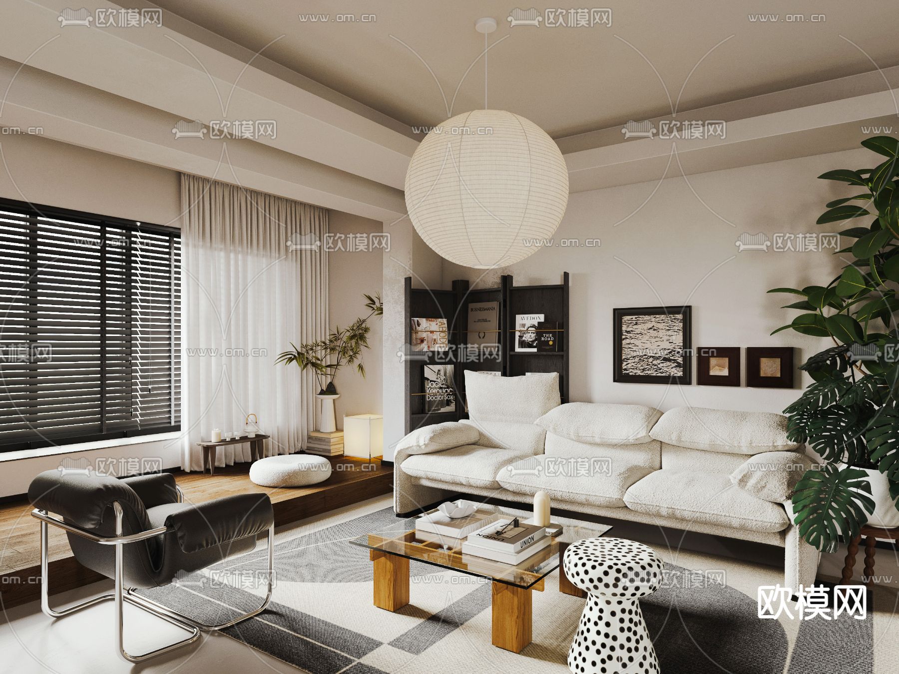 侘寂客厅3d模型下载