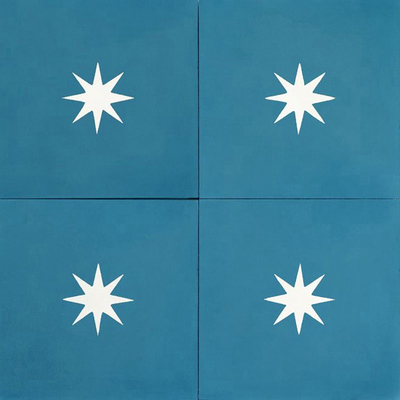  蓝色现代简约花砖瓷砖贴图 