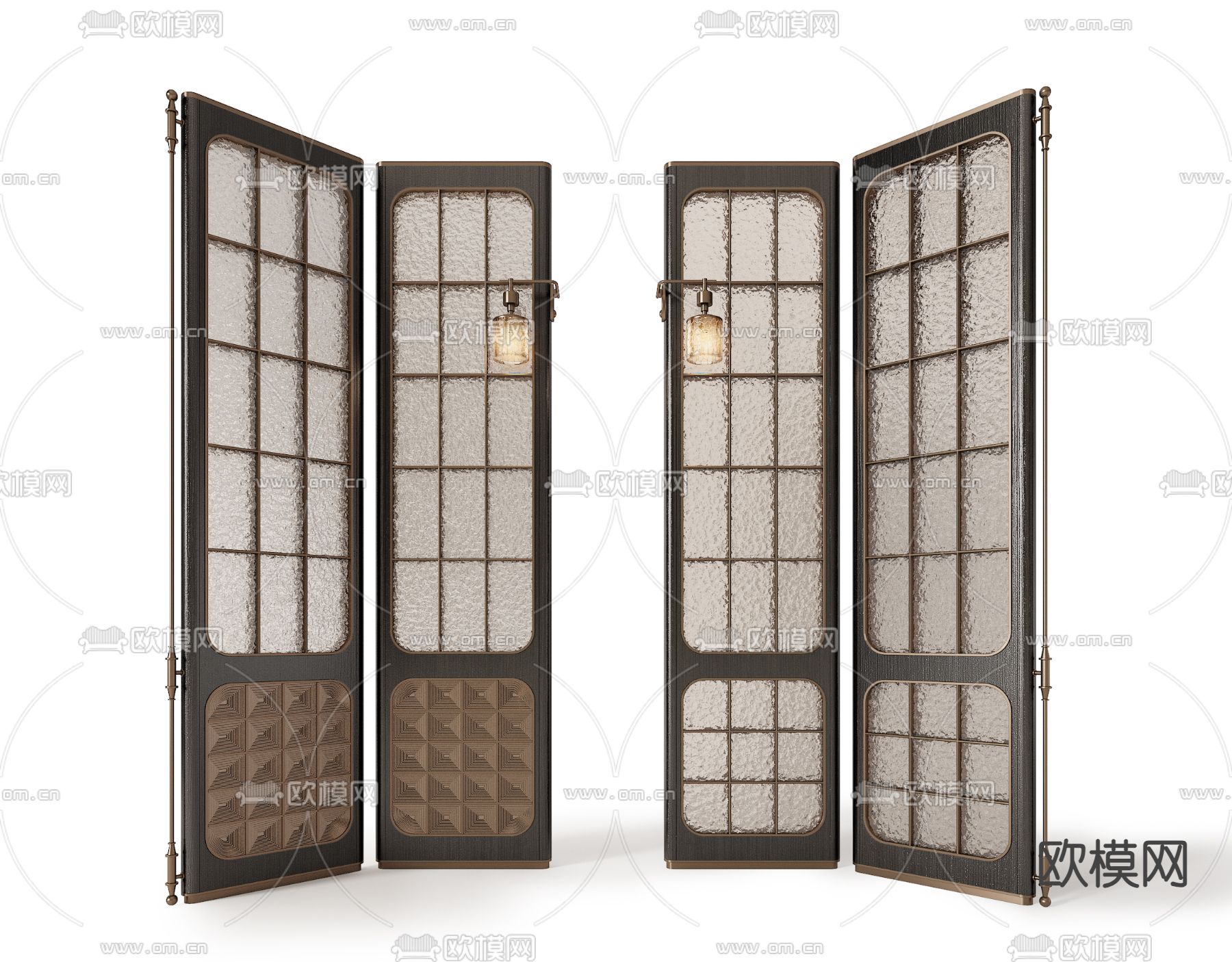 酒店屏风  玻璃屏风3d模型下载
