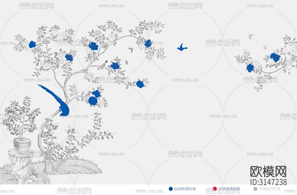 ZX24008新中式花鸟壁纸