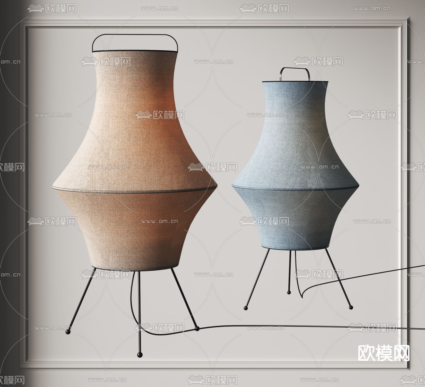 侘寂风落地灯su模型下载（渲染图1）