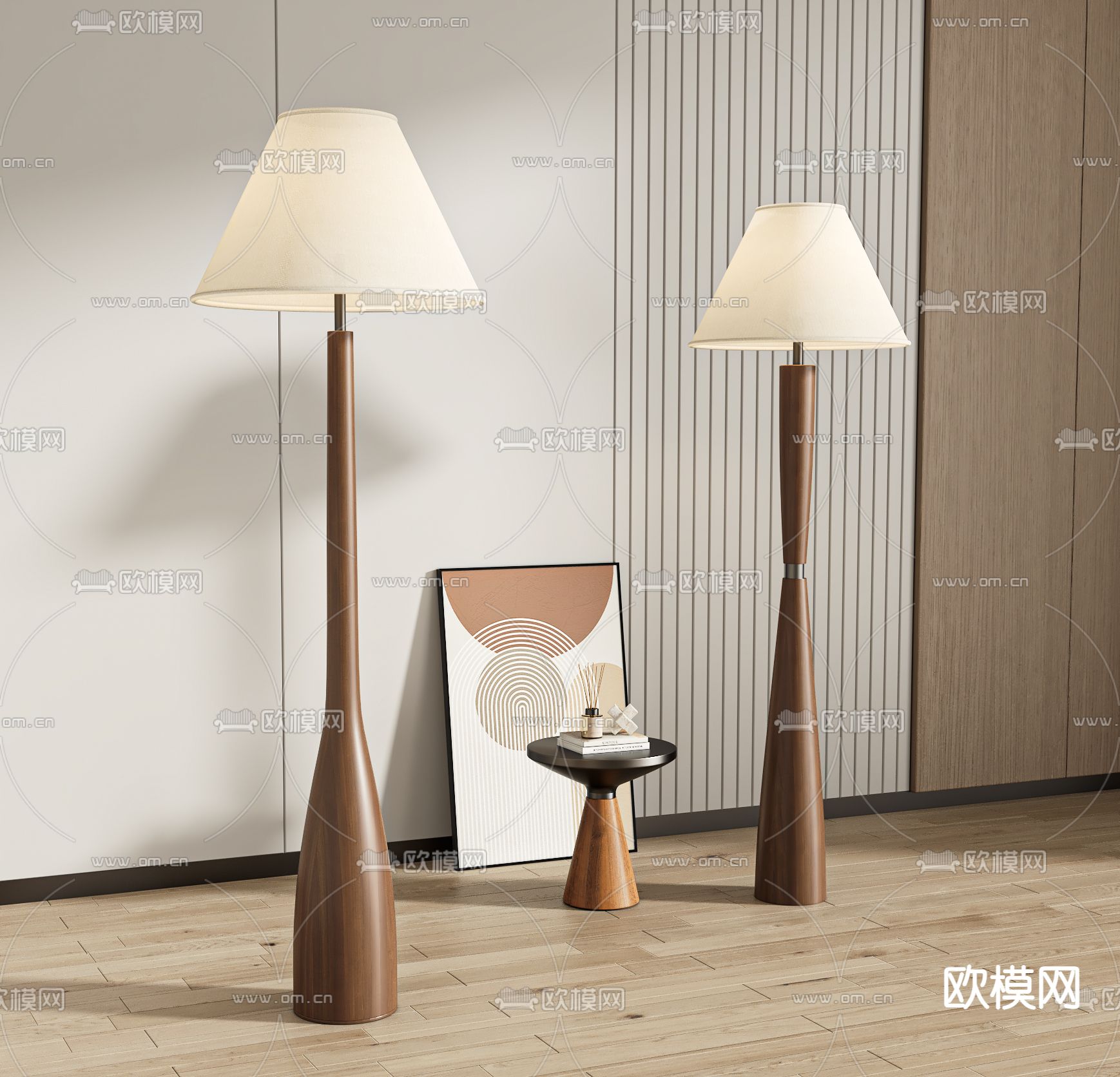 侘寂落地灯3d模型下载