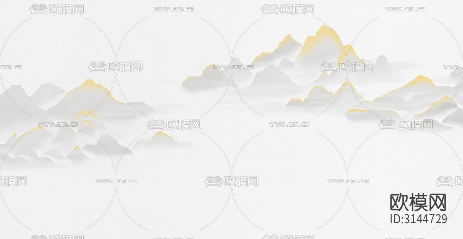 GC24031山水 抽象 金箔壁纸下载（渲染图7）