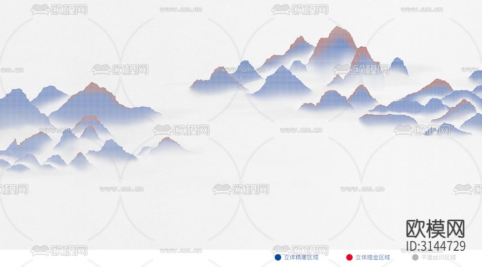 GC24031山水 抽象 金箔壁纸下载（渲染图6）