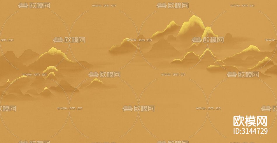 GC24031山水 抽象 金箔壁纸下载（渲染图1）