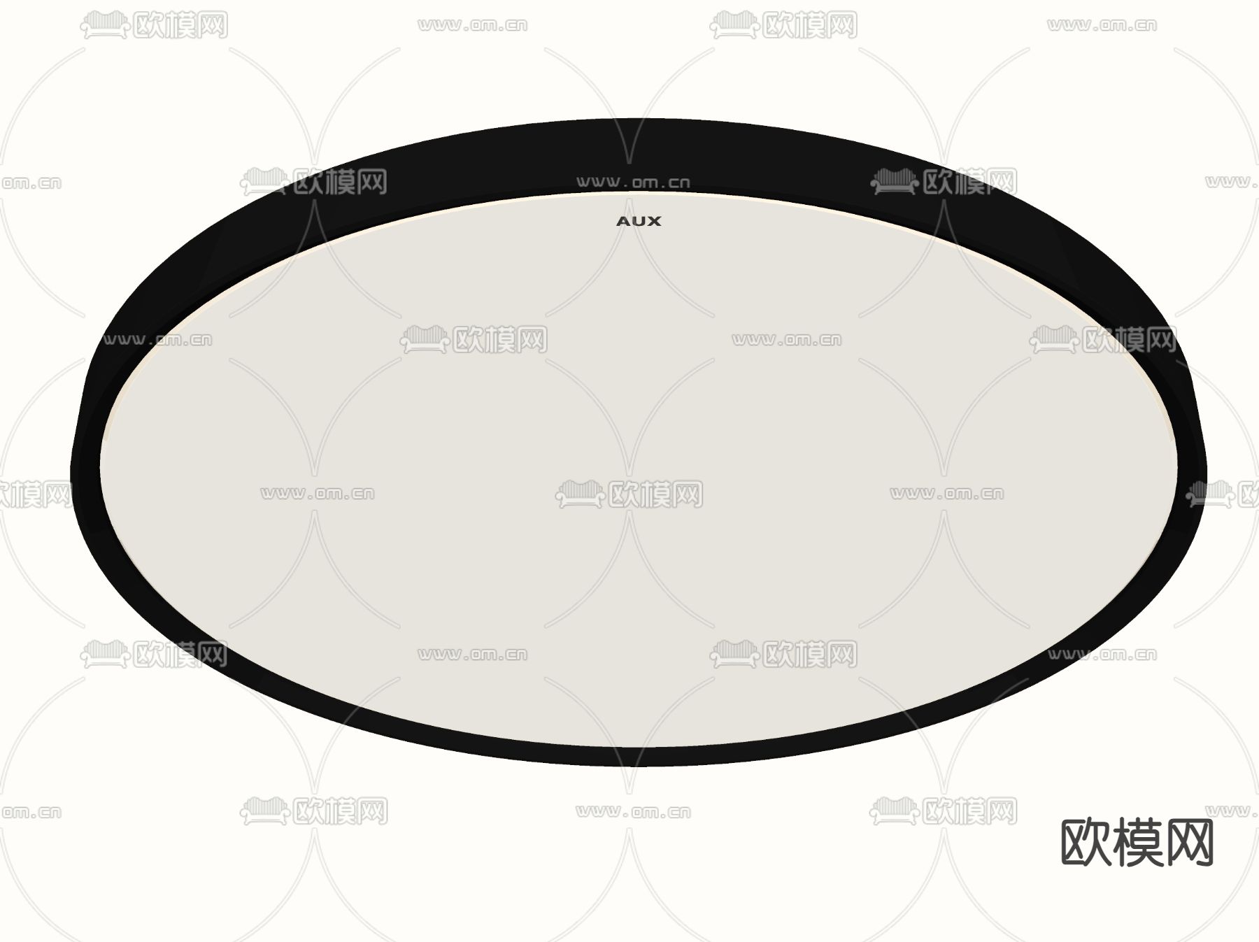 现代led超薄吸顶灯su模型下载（渲染图1）