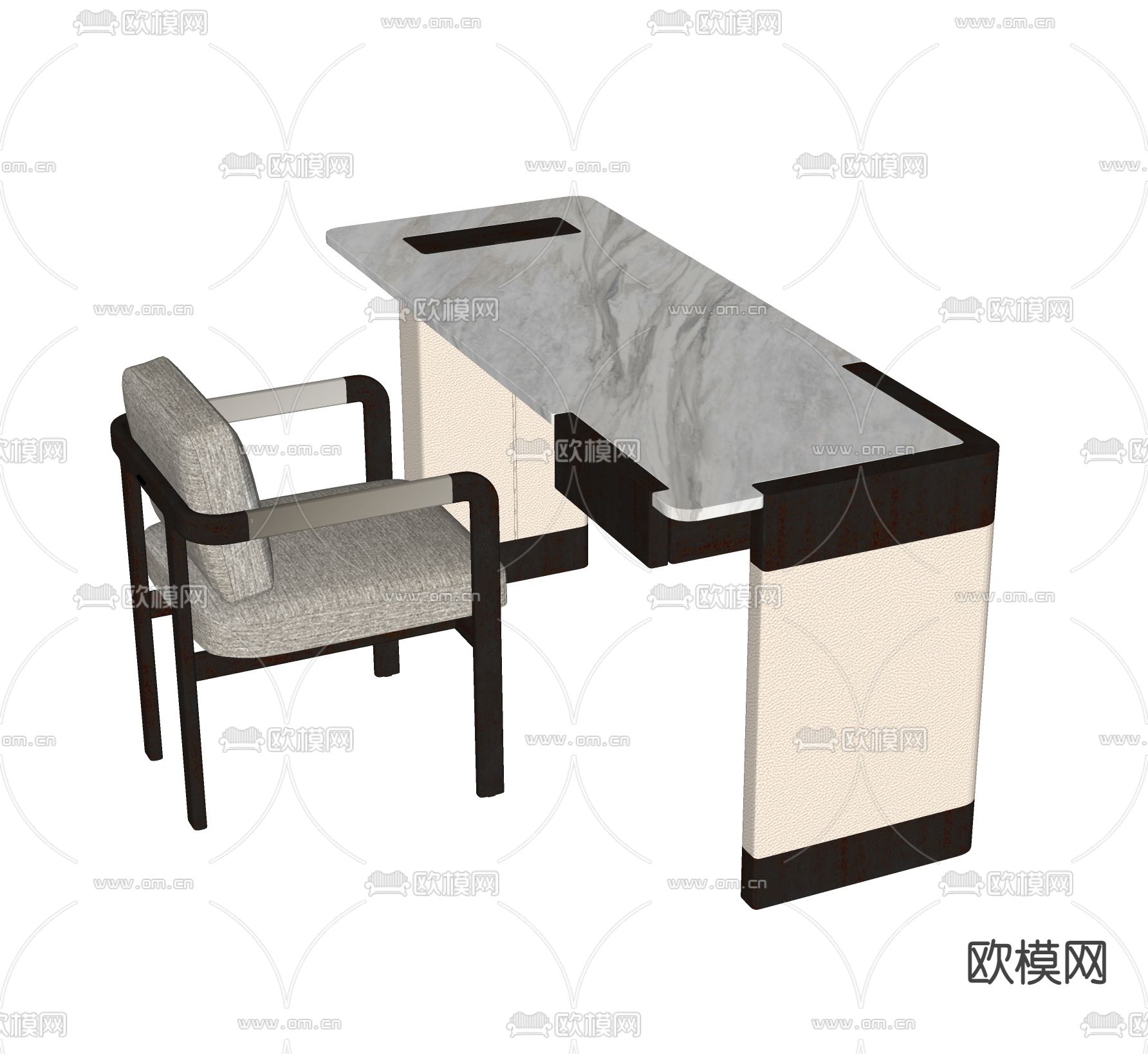 Poliform 书桌椅su模型下载（渲染图2）