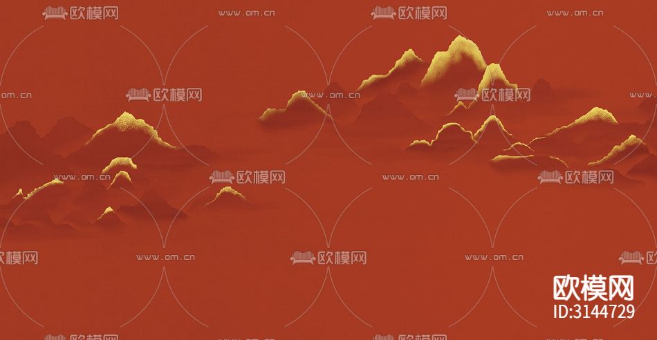 GC24031山水 抽象 金箔壁纸下载（渲染图5）