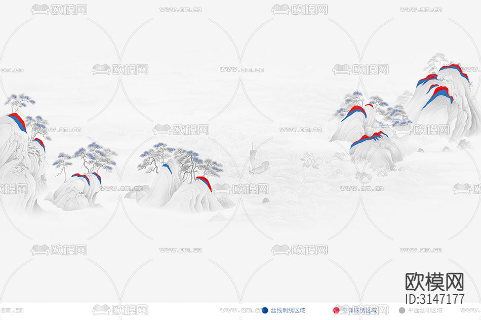 ZX24001山水 船 松树壁纸