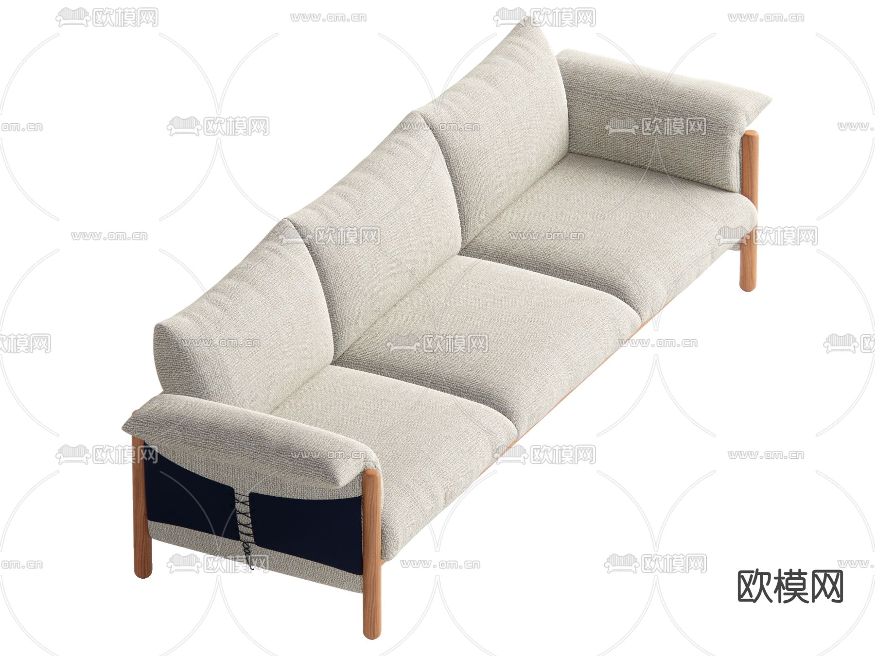 北欧多人沙发su模型下载（渲染图1）