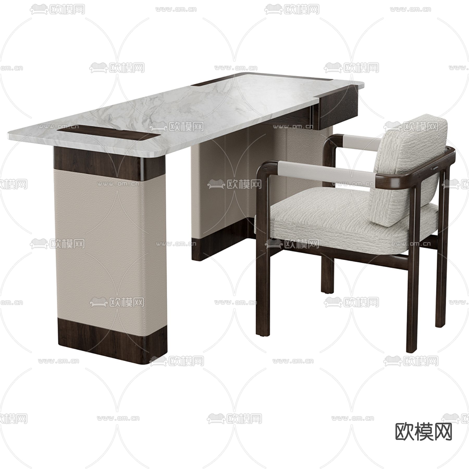 Poliform 书桌椅su模型下载（渲染图1）