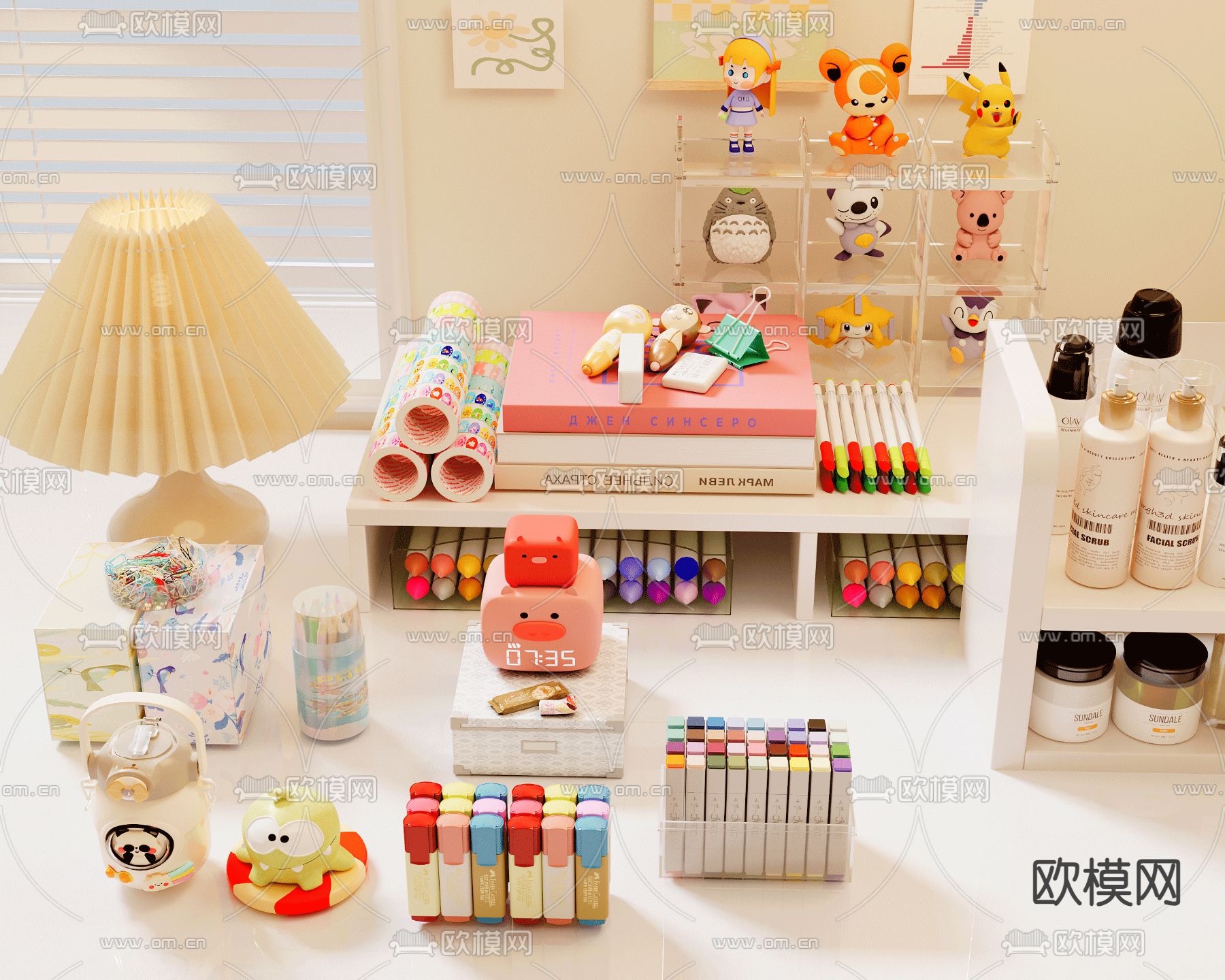 儿童用品 彩色笔 玩偶 水杯3d模型下载