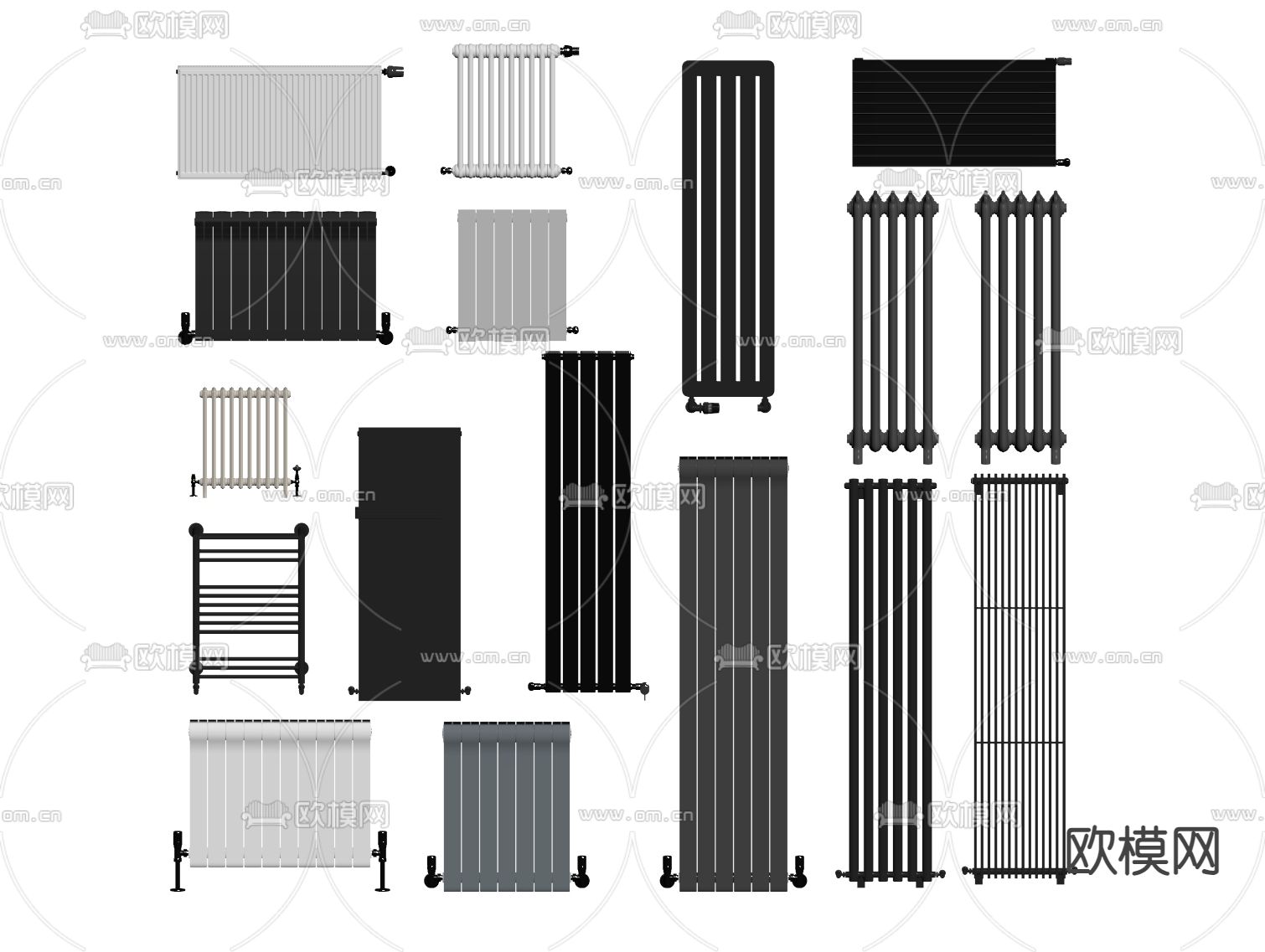 暖气热水器 家用换热器su模型下载（渲染图2）