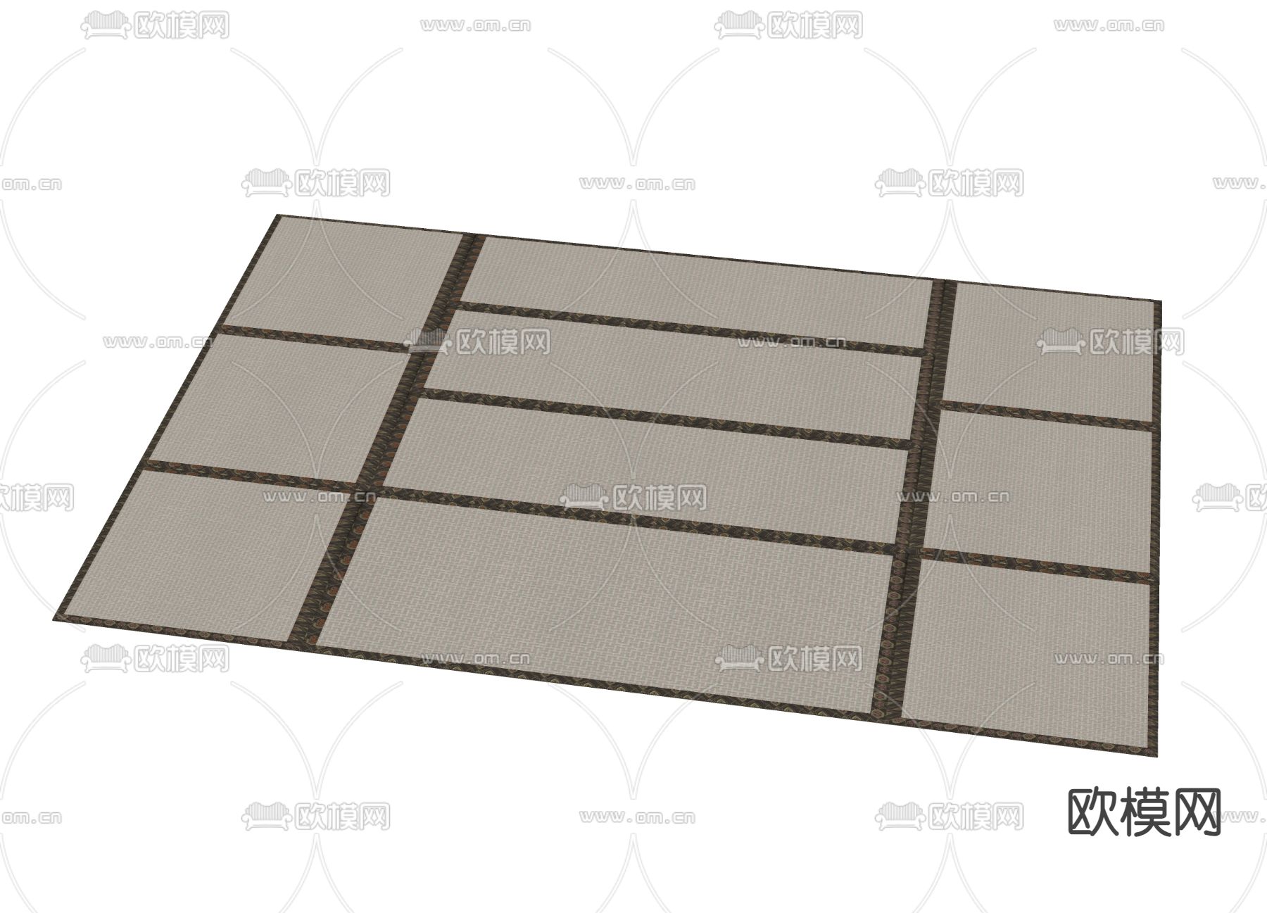 日式地毯 榻榻米su模型下载（渲染图2）