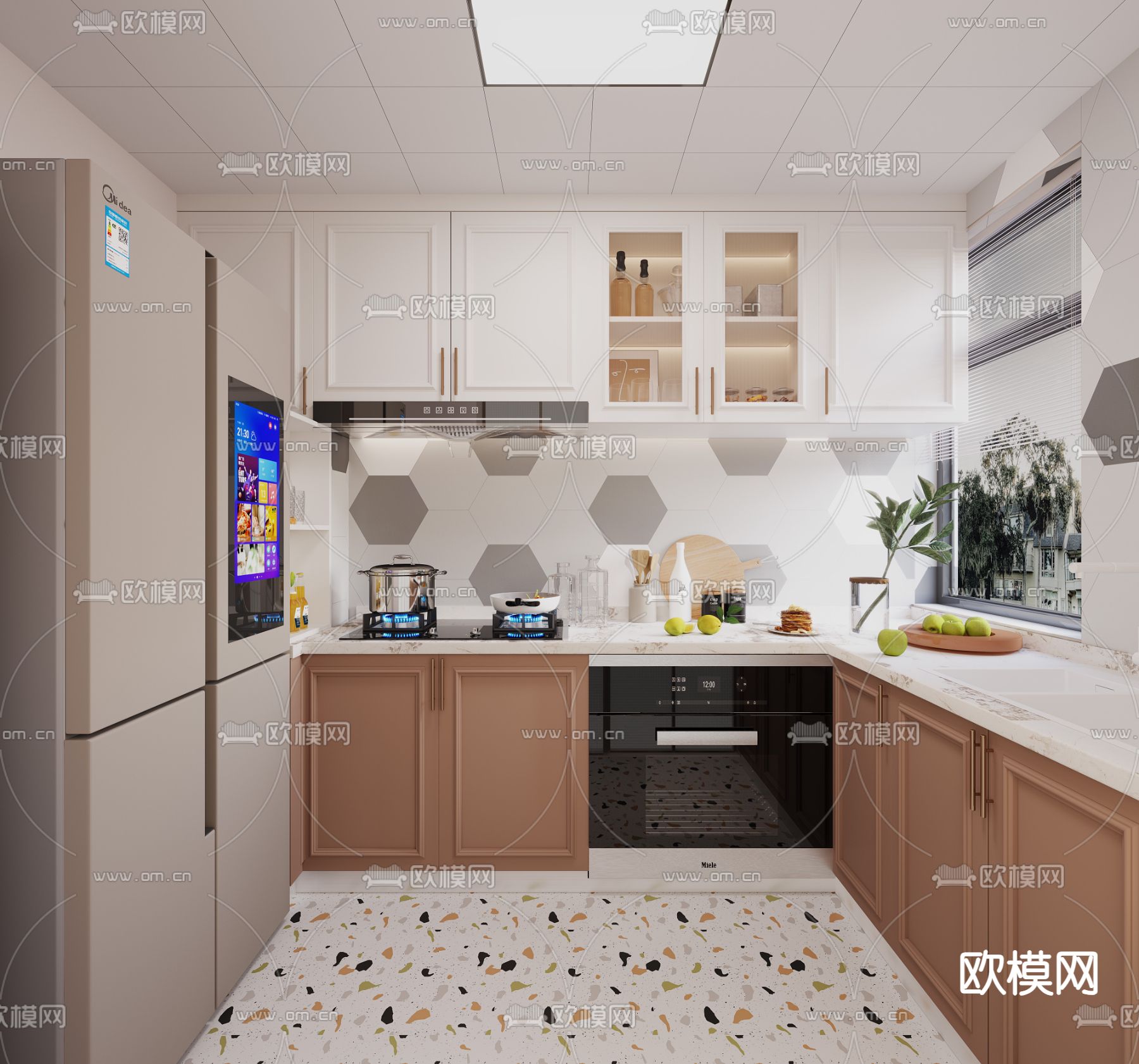 北欧厨房3d模型下载