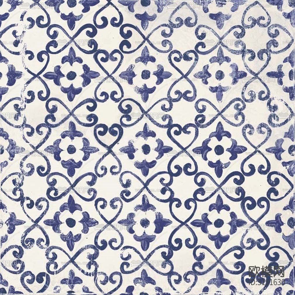 白色欧式花砖贴图下载