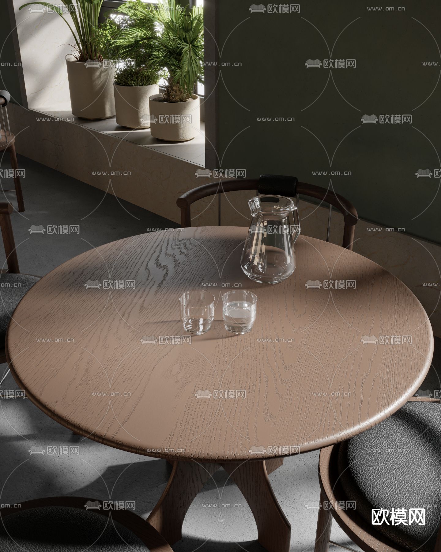 中古风西餐厅su模型下载（渲染图3）