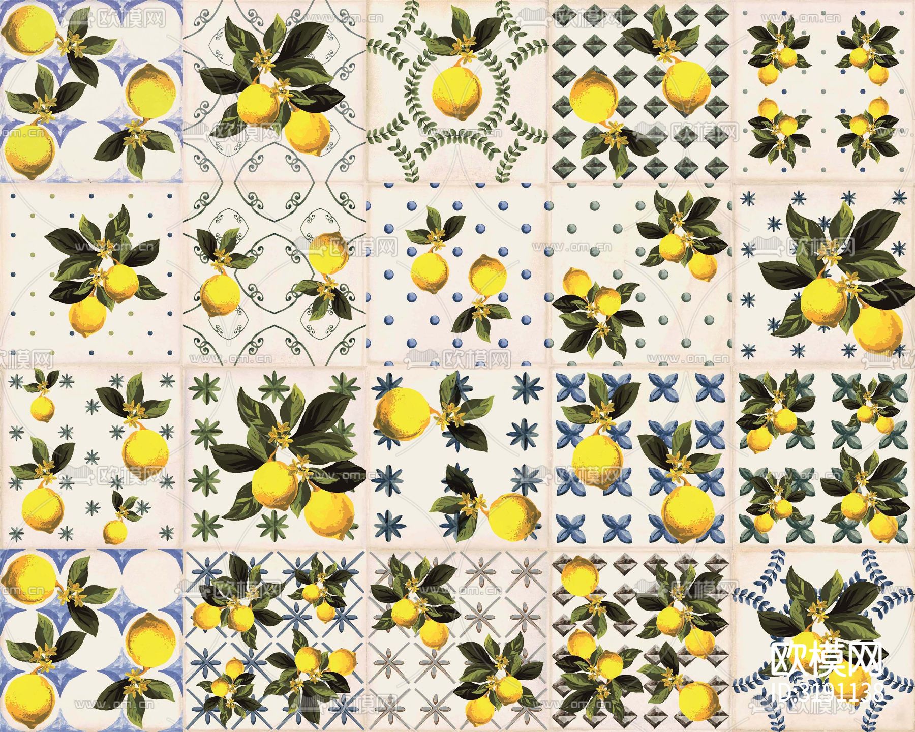 白色现代花砖贴图下载