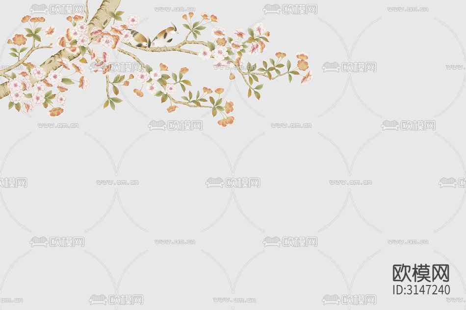 ZX24009花鸟 海棠壁纸