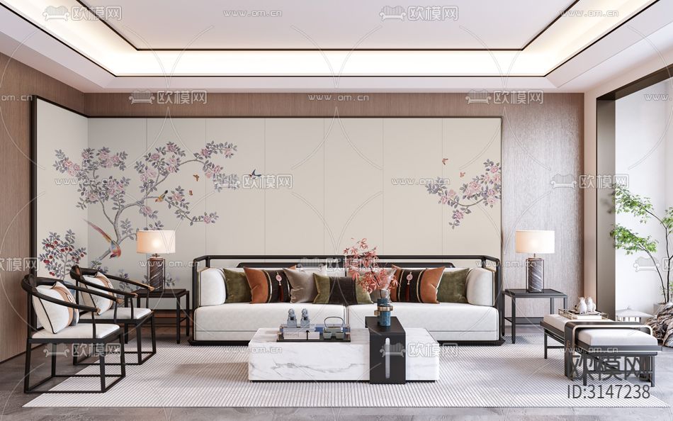 ZX24008新中式花鸟壁纸