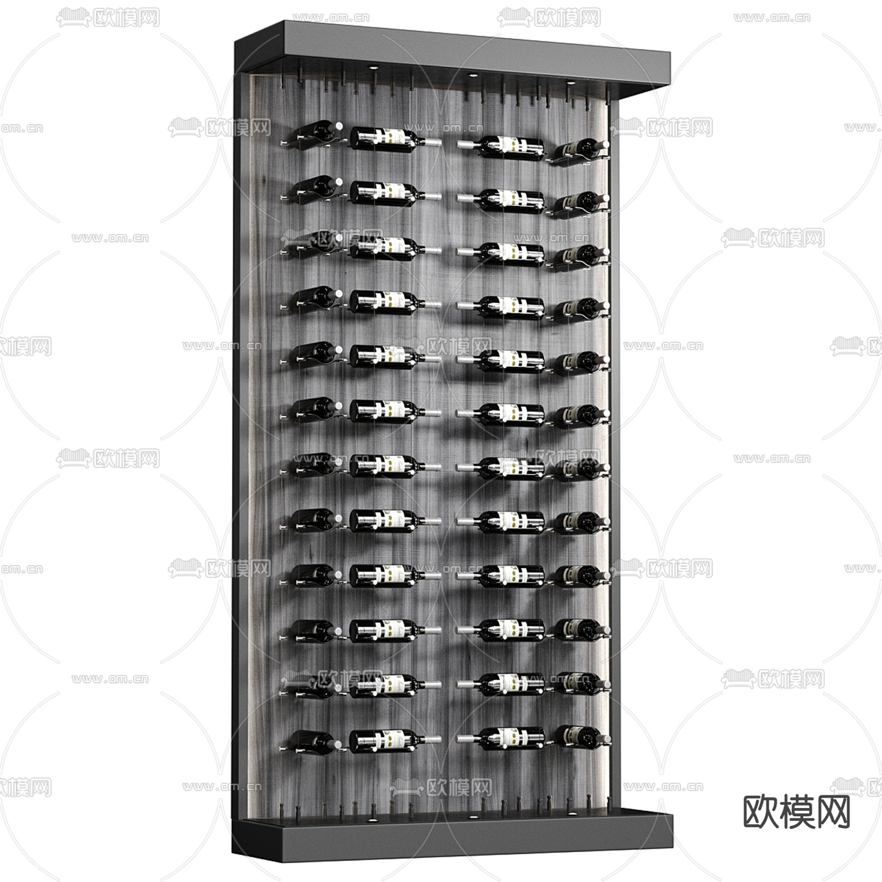 高级灰酒架 红酒架3d模型下载（渲染图1）