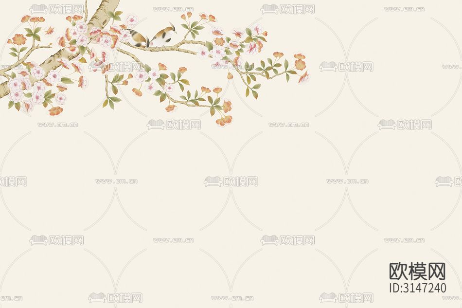 ZX24009花鸟 海棠壁纸