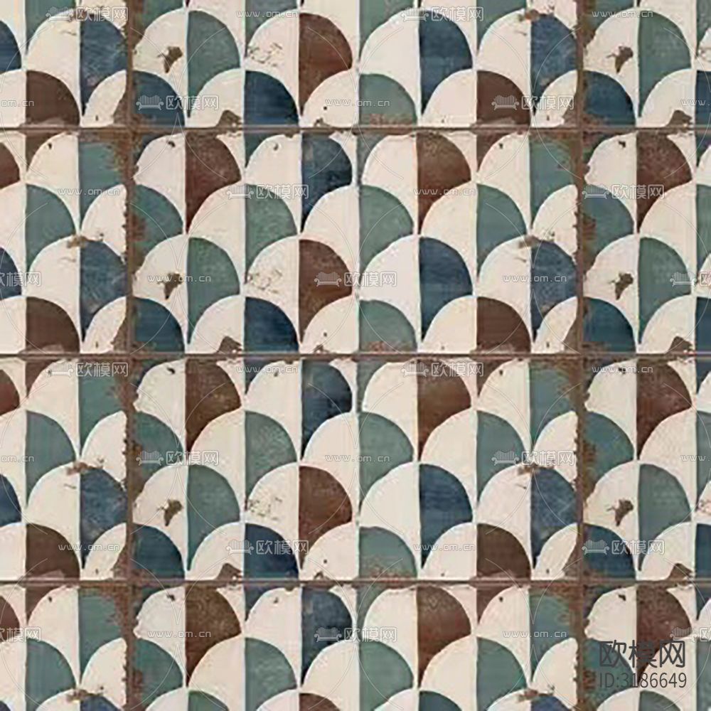 灰色做旧花砖瓷砖贴图下载